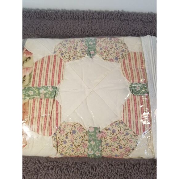 Vintage Hand Crafted Pink/Green/Ivory Butterfly Dream Pillow Sham 20x26 - Picture 6 of 6